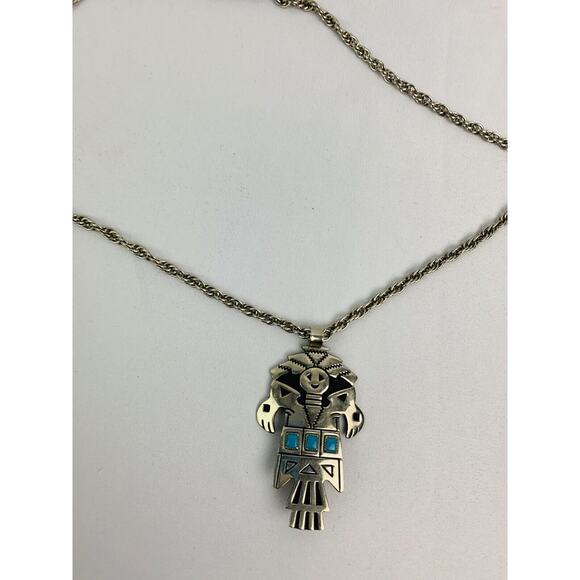 Vintage Silvertone Pendant on 22.5" Chain Box Clasp Closure - Picture 3 of 7